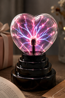 Lampe à plasma en forme de cœur romantique, taille moyenne, verre décoratif, blanc chaud, DC 6V, veilleuse pour chambre à coucher, décoration de la maison, cadeau de la Saint-Valentin