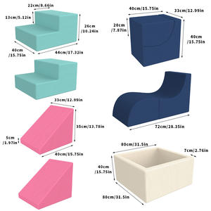 Set Permainan Busa Ukuran Besar untuk Anak, Kolam Bola Indoor 6pcs, Struktur Panjat Lembut untuk Balita, Mainan Lantai Spons Kepadatan Tinggi Berbahan Corduroy - Product Image 6