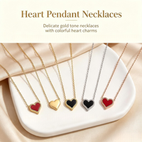 Collier tendance classique en acier inoxydable plaqué or 18 carats avec pendentif cœur en zircon, hypoallergénique, minimaliste, unisexe, personnalisable OEM