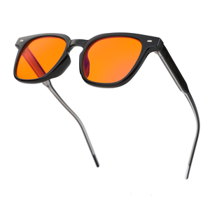 Alivio más fácil del sueño y la migraña Mejora la curación de la luz del sueño Tinte naranja ámbar Anti Daño Gafas de bloqueo de luz azul - Product Image 3