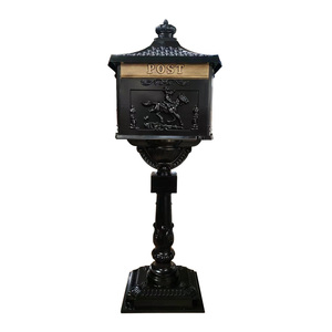Outsider Letterbox Crown Head Black Cast Aluminum Letter Box Mailbox <strong>Postbox</strong> - Product Image 2