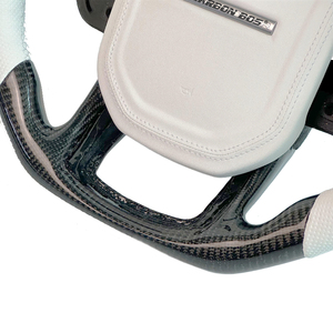Volante de Fibra de Carbono Negro para Range Rover L494 L405, para Land Rover Range Rover <span class=keywords><strong>Sport</strong></span> con Cuero Perforado Blanco, DIY - Product Image 6