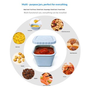 New Food-grade Silicone Baby-food Containers Household <b>Jam</b> Storage <b>Jars</b> Steam-proof High-temperature-resistant Stackable - Product Image 3
