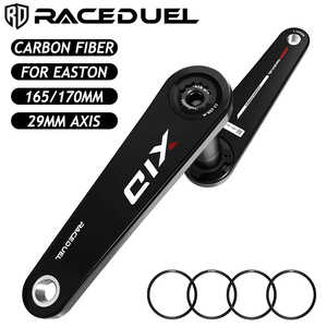 RACEDUEL Manivelle de vélo en fibre de carbone 165mm 170mm, manivelle de vélo de route en carbone, axe 29mm, couronne de vélo de route ultralégère pour <span class=keywords><strong>EASTON</strong></span> - Product Image 1