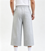 Pantalon Capri Homme Personnalisé 100% Coton à Motifs, Coupe Large 3/4, Grande Taille, Style Streetwear Hip Hop, Haute Qualité