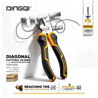 Pince coupante diagonale CR-V de style européen 6, 7, 8 pouces avec poignée souple, coupe-fil robuste, outils de quincaillerie de qualité industrielle