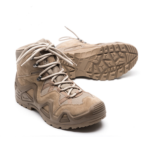TSB07 Tactical Ankle <b>Boots</b> Suede Genuine Leather Brown for <b>Hiking</b> Sports and Special Adventure Heavy Duty Anti Slippery - Product Image 4