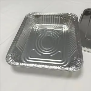 Zware 323*263*53Mm Containers 13*9 "Cake Pannen Halve Grootte Aluminiumfolie Container Met Folie Deksel Voor Food Service Catering