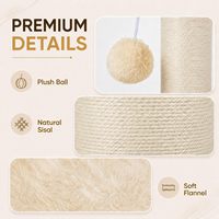 Nouvel arbre à gratter pour chat de 32 pouces de haut, arbre à gratter pour chat en sisal naturel de 5,5 pouces de diamètre, résistant aux griffures et durable
