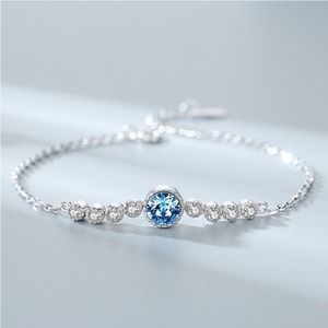 Nabest Anti-deslustre mujeres niñas 925 <span class=keywords><strong>plata</strong></span> esterlina bisel ajuste cristal pulsera compromiso boda <span class=keywords><strong>pulseras</strong></span> joyería - Product Image 5