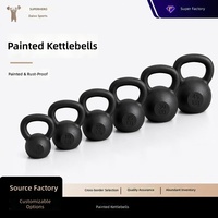 Kettlebells en fonte massifs finition mate, revêtement électrostatique en poudre, anti-usure, usage commercial, laminés, pour entraînement des fessiers