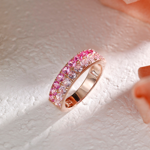 Grace Jewel <span class=keywords><strong>2025</strong></span> sang trọng Rose Gold Plated Ruby Zircon 925 sterling Silver đá quý nhẫn của phụ nữ hot thiết kế bán buôn - Product Image 2