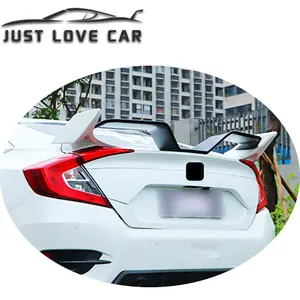 Justlovecar spoiler para honda civic x gn10 sedan abs, tampa do porta-malas traseiro, spoiler, lábio de asa 2016 2018 2020