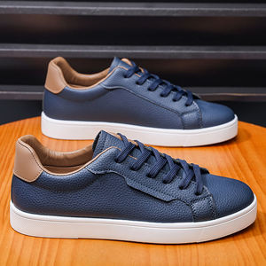 Chaussures décontractées à lacets, baskets minimalistes en cuir, nouvelle collection, vente en gros, chaussures de skate pour hommes - Product Image 3