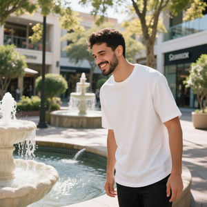 T-shirts Homme Court Oversize Personnalisables en Polyester Uni pour l'Été – Vente en Gros de Vêtements de Sport Streetwear de Haute Qualité à Prix Abordable - Product Image 4