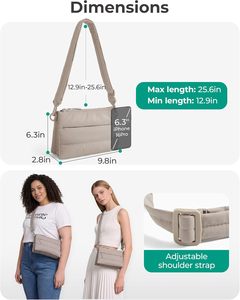 Borsa a Tracolla Media per <span class=keywords><strong>Donna</strong></span>, Borsa da Viaggio, Borsetta Imbottita da 4,3L con Scomparti RFID Bloccanti - Product Image 6