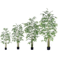 HAIHONG Arbre artificiel en bambou en plastique écologique, durable et léger, style bonsaï, décoration de jardin d'intérieur, arbustes, fleurs, herbe