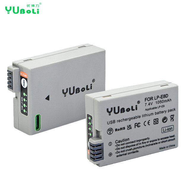 New USB Type-C Charging LP-E8 LPE8 LP E8 Camera Battery for Canon EOS 550D 600D 650D 700D Digital Batteries