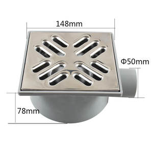 WaiiHO 031 - Rejilla de Drenaje Cuadrada Moderna para Suelo, Acero Inoxidable 304, PVC Pulido, Electrochapado, Rejilla Extraíble para Evitar Obstrucciones - Product Image 3