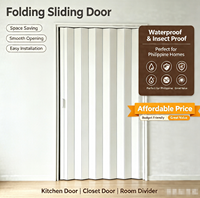 Porte accordéon pliante en PVC abordable, prix Philippines, gain de place, étanche, porte coulissante intérieure, installation facile