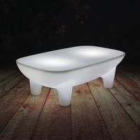 Canapé individuel avec structure en plastique et lumières LED RGB à intensité variable, 16 couleurs au choix, canapé de loisirs lumineux rechargeable pour bar