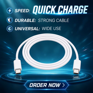 สายชาร์จเร็ว GZY 2M USB-C to USB-C สำหรับถ่ายโอนข้อมูลโทรศัพท์มือถือ TYPE-C to TYPE C - Product Image 2