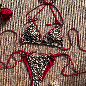 新款豹纹泳衣女式性感泳衣沙滩装泳衣2件套泳衣2025比基尼套装泳衣 - Product Image 3