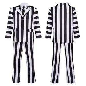 Wholesale Popular Unisex Cheap Strip Lines Suits adult Halloween costume music the beetle juice Suits Men Stage Cosplay