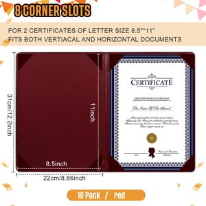 Carpeta Profesional para Diploma de Licenciatura o Maestría en Rojo Borgoña, para Graduación Oficial, Competiciones, Concursos y Eventos Benéficos - Product Image 6