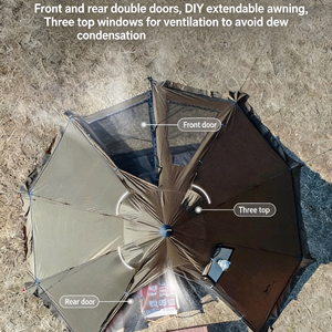 Tienda de Campaña Piramidal Profesional de Lujo para Invierno, Tienda de Campaña de Lona con Orificio para Estufa para Acampar y Glamping - Product Image 4