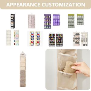 Organisateur de placard suspendu sur mesure, grande taille, double face, avec poches de rangement pour sous-vêtements et grilles en maille - Product Image 5