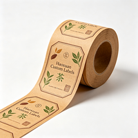 Étiquettes d'emballage de thé personnalisées Haoxuan, fabriquées à la main, en papier kraft gaufré, imprimées à l'encre écologique, autocollantes pour les paquets de thé