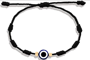 Pulseras <span class=keywords><strong>de</strong></span> estilo étnico con <span class=keywords><strong>ojo</strong></span> turco ajustable <span class=keywords><strong>de</strong></span> <span class=keywords><strong>7</strong></span> <span class=keywords><strong>nudos</strong></span>, cordón negro, cuerda trenzada hecha a mano, venta al por mayor - Product Image 5