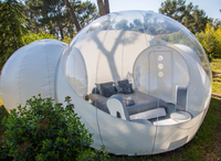 Hôtel bulle gonflable transparent à 2 chambres en plein air à vendre avec souffleur silencieux de fabricant chinois