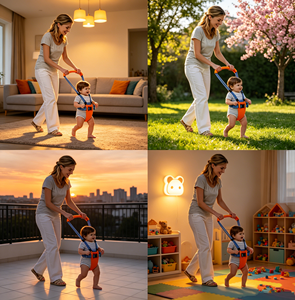 Harnais de marche portable pour bébé, facile à utiliser, pour aider les nouveau-nés et les nourrissons à apprendre à marcher, utilisation à domicile - Product Image 5