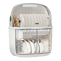 Égouttoir à vaisselle double niveau pour cuisine avec couvercle, pour égoutter et servir les assiettes
