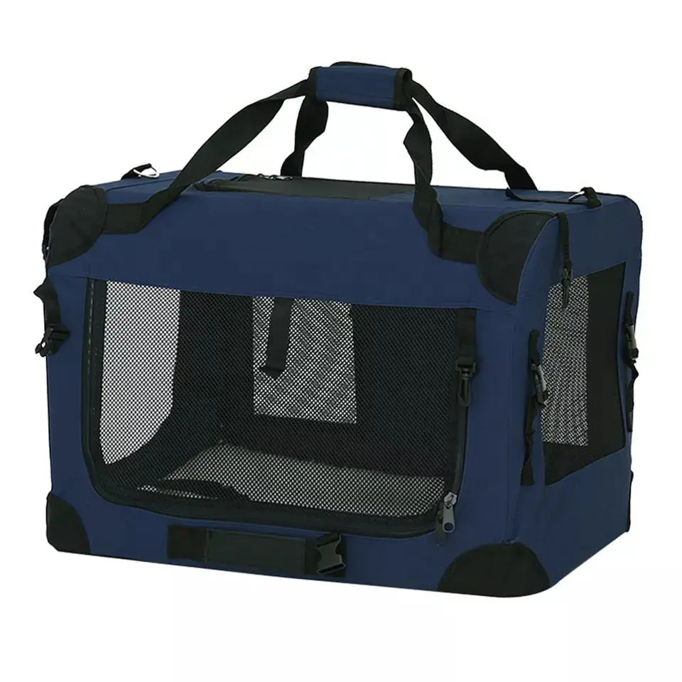 Oxford Travel Pet Soft Crate Outdoor Car Pet Bag Folding Dog Box Safe Rear Pet Cage Large Space