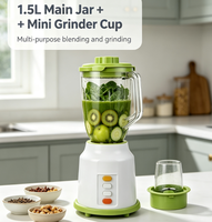 Blender de comptoir GB-BL702 300-500W, mixeur à jus 3 vitesses, AC220-240V 50/60Hz, blender avec pot en plastique de 1,5 L et gobelet broyeur