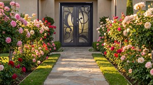 Puerta Doble <span class=keywords><strong>de</strong></span> Entrada <span class=keywords><strong>de</strong></span> Hierro Forjado con Follaje Artístico <span class=keywords><strong>de</strong></span> Lujo LINCAI |   Puerta Principal <span class=keywords><strong>de</strong></span> Villa Moderna Forjada a Mano con Paneles <span class=keywords><strong>de</strong></span> Vidrio Grandes - Product Image 5