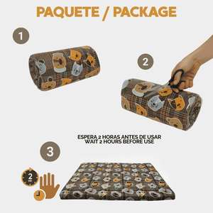 Matelas orthopédique pour chien Yommy, semi-imperméable, base antidérapante, bleu, marron, gris, lit pour animaux de compagnie - Product Image 5