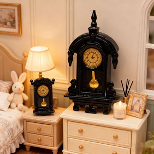 Accessori per la casa delle bambole in miniatura in scala di 1:12/1:6 a pendolo orologio da parete elfo accessori materiale in lega - Product Image 3