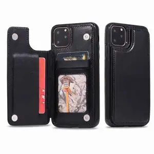 Free Sample Multi Card Slots PU cell phone cover Wallet Case for iPhone 11 Pro Leather Case For iPhone X XS MAX