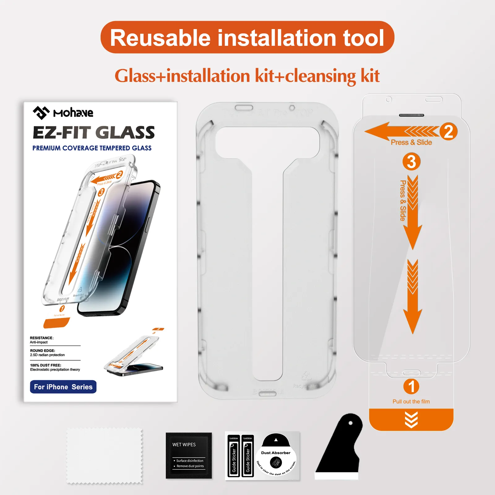 Easy Fit For iPhone 15 14 13 Pro max screen protector applicator installation kit iphone easy install tempered glass