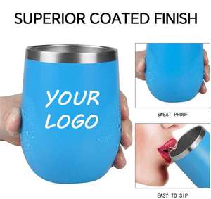 Custom 12oz Swig Glasses Double Wall Insulated Oval <b>Egg</b> Shape Stainless Steel <b>Powder</b> Coated Wine Tumbler Leak-Proof BPA Free - Product Image 3