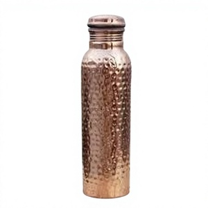 Botella de Agua de Cobre Puro con Textura Martillada, Gran Capacidad, Bebedero Tradicional Indio para Uso en Exteriores - Product Image 1
