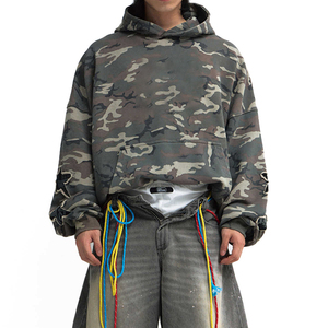 Custom Vintage Streetwear <b>Camo</b> Printed Embroidery Camouflage <b>Hoodie</b> <b>for</b> <b>Men</b> 100% Cotton Autumn Oversized Eco-Friendly Breathable - Product Image 2