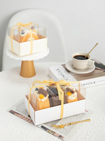 Transparente Kuchen dekorations zubehör Macaron und Swiss Roll Box zum Backen von Desserts und Handtüchern für Kuchen rollen