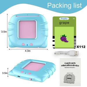 YongnKids Azul Educação Infantil Aprendizagem Crianças Brinquedos Educativos Falando audível Inglês Flash Cards Máquina - Product Image 5