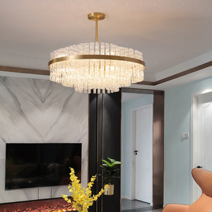 Lámpara de araña moderna LED Twist vidrio hierro círculo anillo lámparas colgantes para dormitorio Hotel - Product Image 5