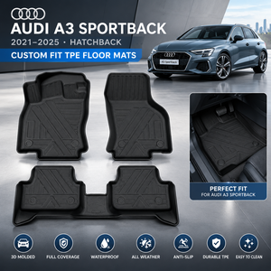<span class=keywords><strong>Alfombrillas</strong></span> de Coche TPE para <span class=keywords><strong>Audi</strong></span> <span class=keywords><strong>A3</strong></span> <span class=keywords><strong>Sportback</strong></span> Hatchback 2021-2025, <span class=keywords><strong>Alfombrillas</strong></span> 3D Moldeadas a Medida, Impermeables y de Cobertura Total - Product Image 1